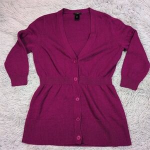 Ann Taylor Sweater Womens M Wool Blend Cardigan Soft Cozy Comfort Button Up